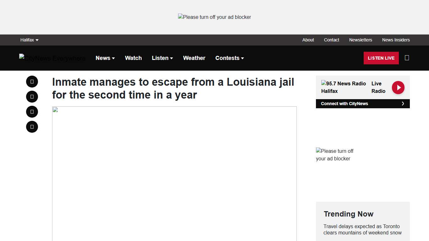 Inmate manages to escape from a Louisiana jail for the second time in a year